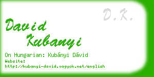 david kubanyi business card